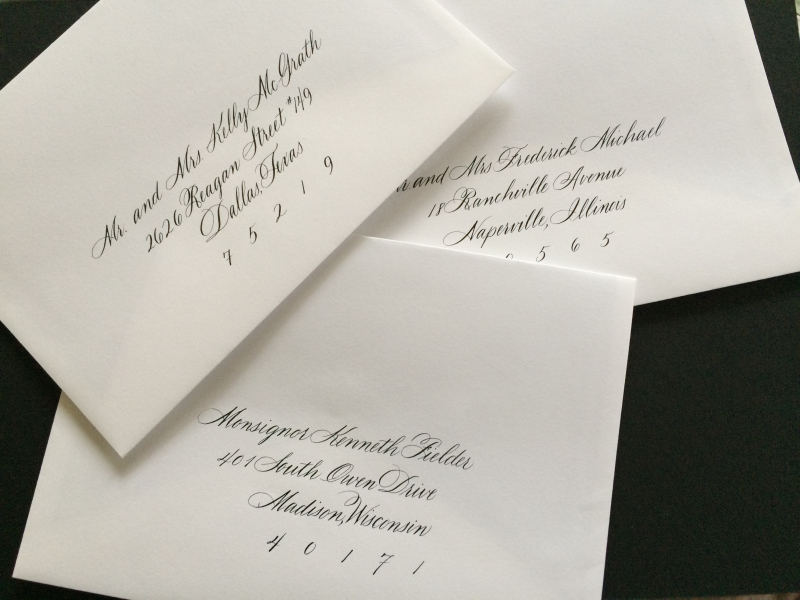 Chicago Calligrapher Wedding Envelope